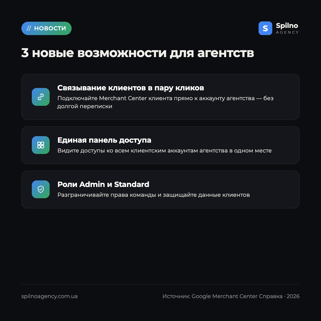 Merchant Center для агентств