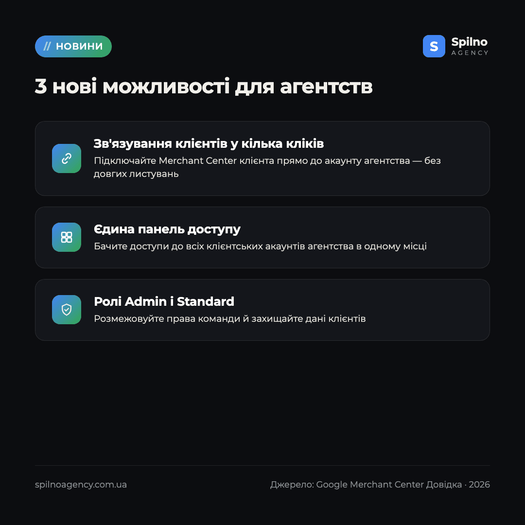 Merchant Center для агентств