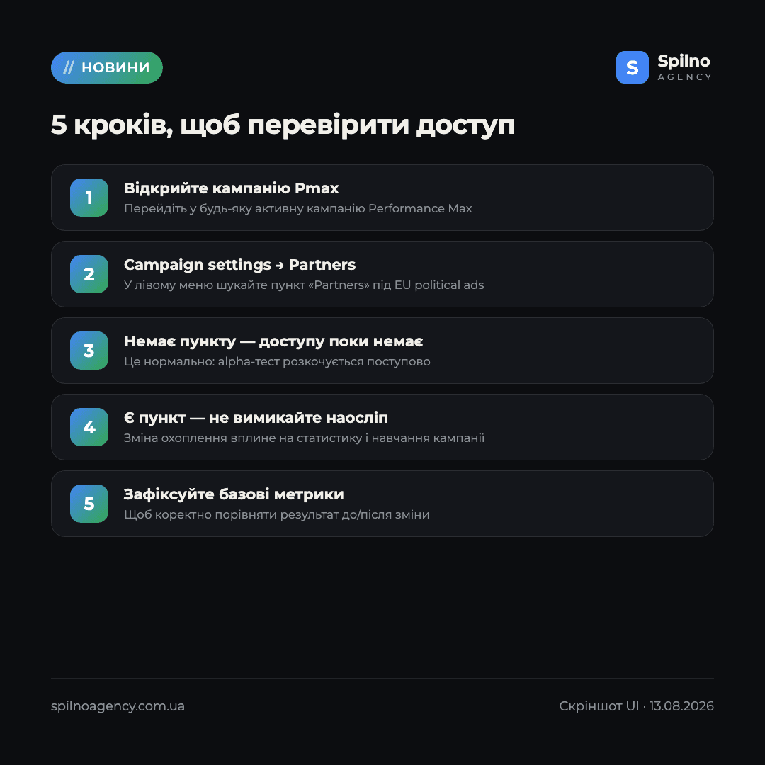 Performance Max партнерська мережа