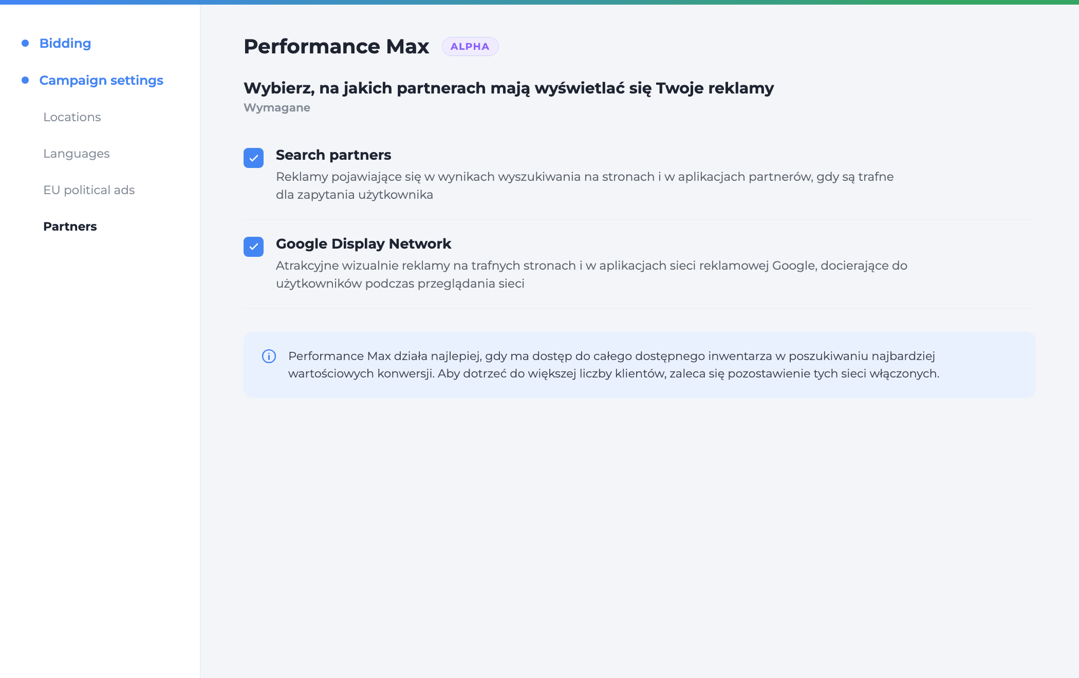 Performance Max sieć reklamowa Google
