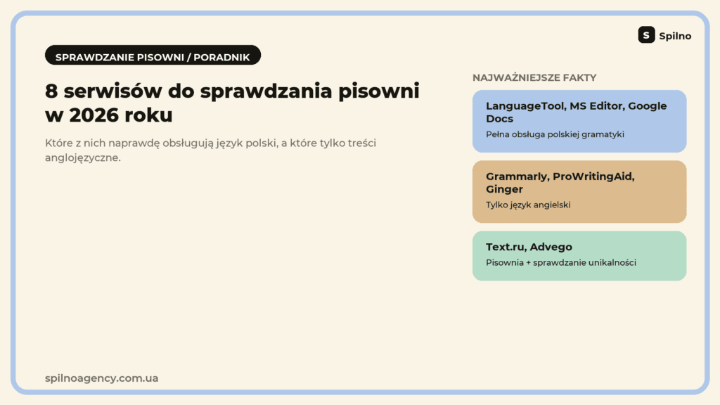 Sprawdzanie pisowni online — 8 najlepszych narzędzi w 2026 roku